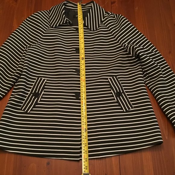 NINE WEST STRIPE JACKET BLACK SIZE 6 - Picture 5 of 5